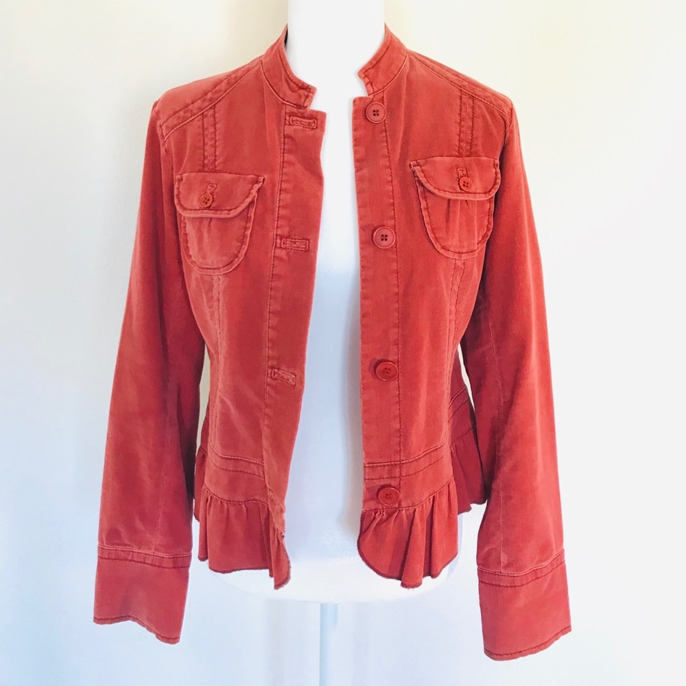 Anthropologie Louie Orange Jacket Size 6